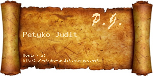 Petyko Judit névjegykártya