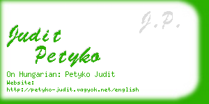 judit petyko business card